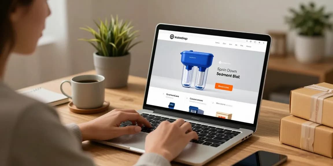 Waterdrop Spin Down Sediment Filter showcased in an online shopping context, perfect for product reviews and best deals on e-commerce platforms.