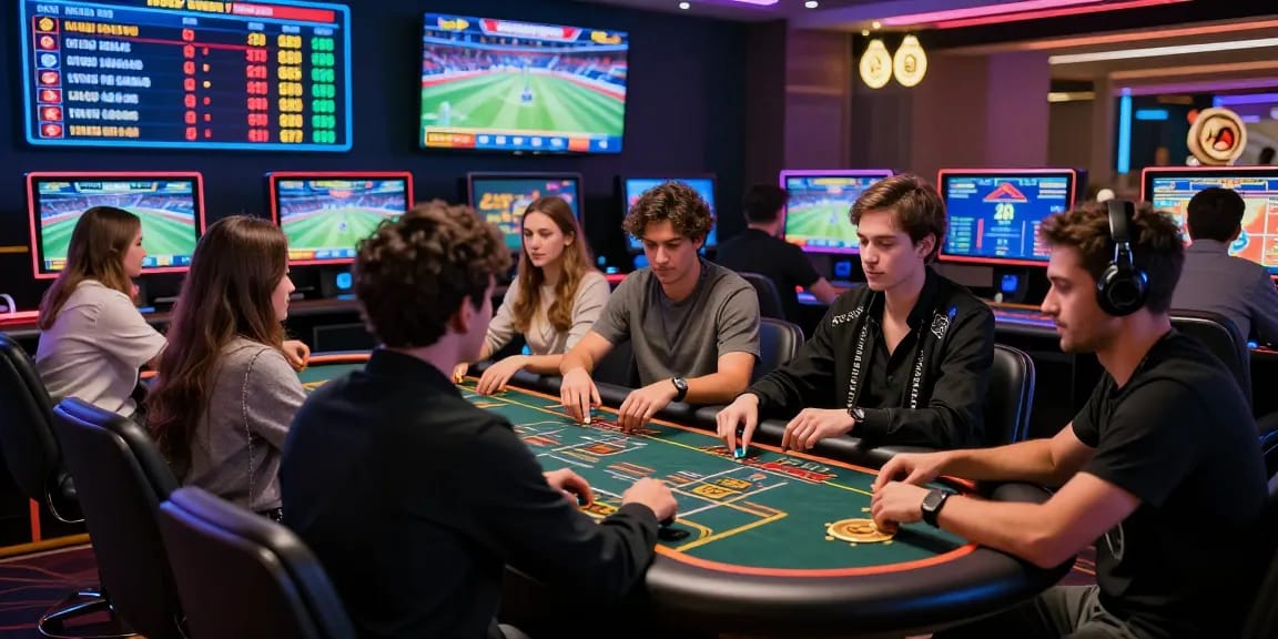 Engaged players at a virtual casino exploring various betting games and sports events, highlighting the benefits of 閱讀更多.