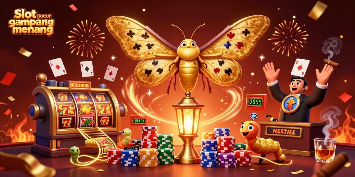 Win big with slot gacor gampang menang in this captivating casino illustration featuring vibrant gaming elements.