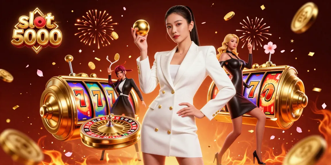 Experience the excitement of slot 5000 with vibrant reels and dynamic elements in this stunning illustration.