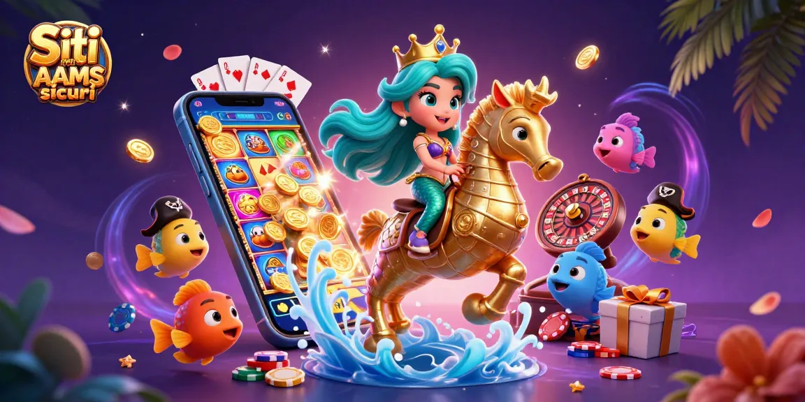 Vivi l'emozione dei Siti non AAMS sicuri con elementi di gioco vivaci e personaggi dinamici in questa scena illustrata.