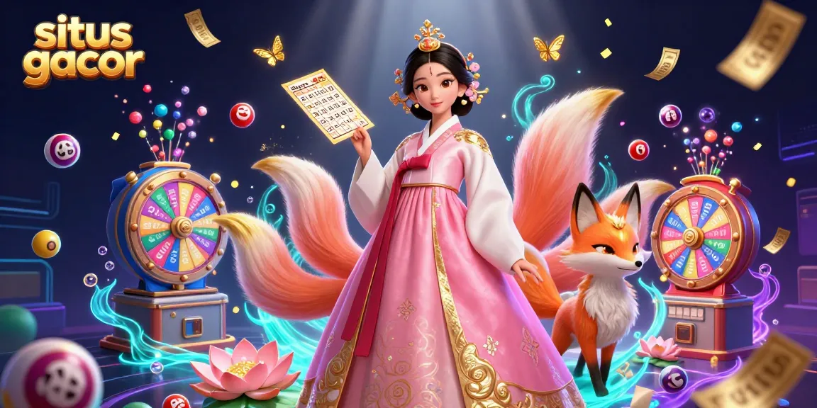 Situs gacor showcases vibrant lottery elements and enchanting characters in a dynamic casino scene
