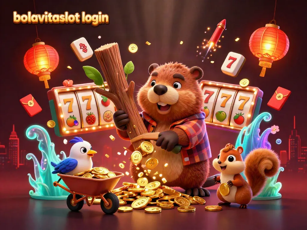 Join the excitement at bolavitaslot login with 3D cartoon characters celebrating jackpot wins in a dynamic casino setting.