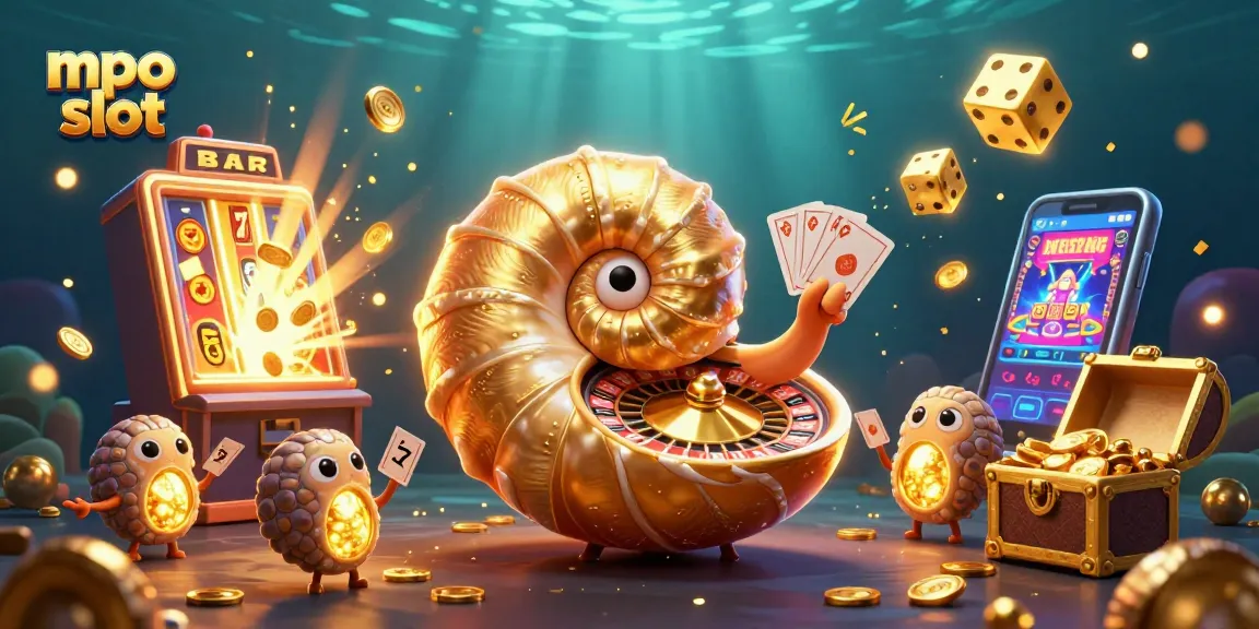 Win big at mpo slot with a vibrant scene of a golden nautilus and engaging casino elements.