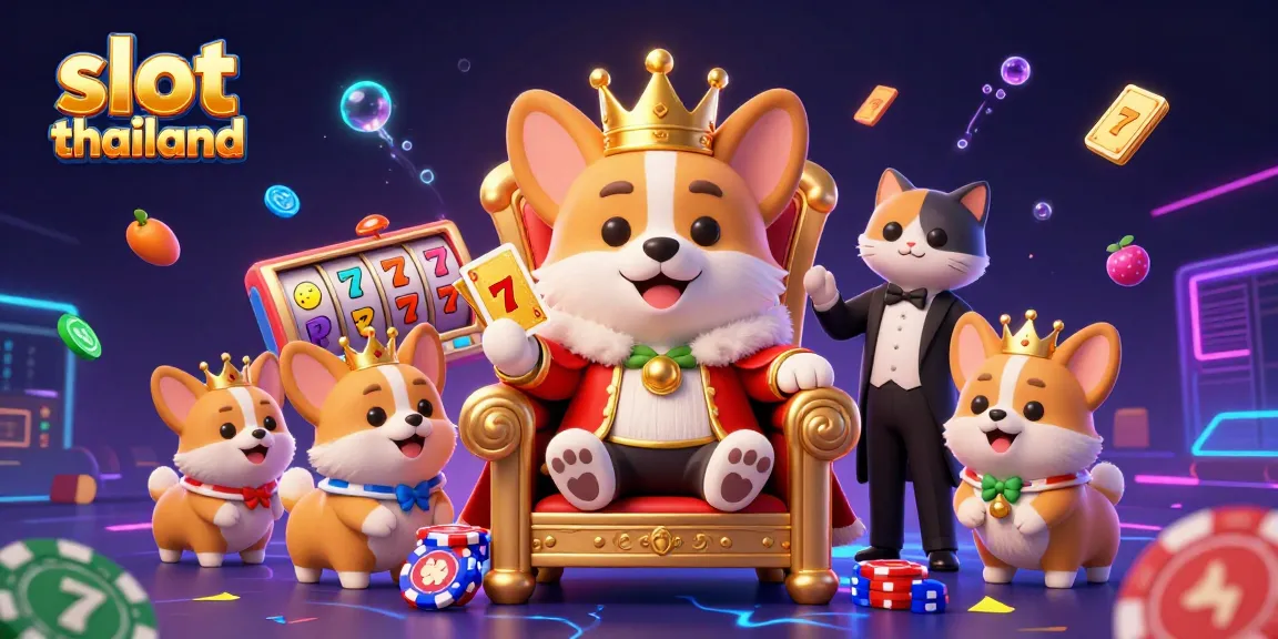 Engaging slot thailand theme with animated corgi royalty and casino excitement.