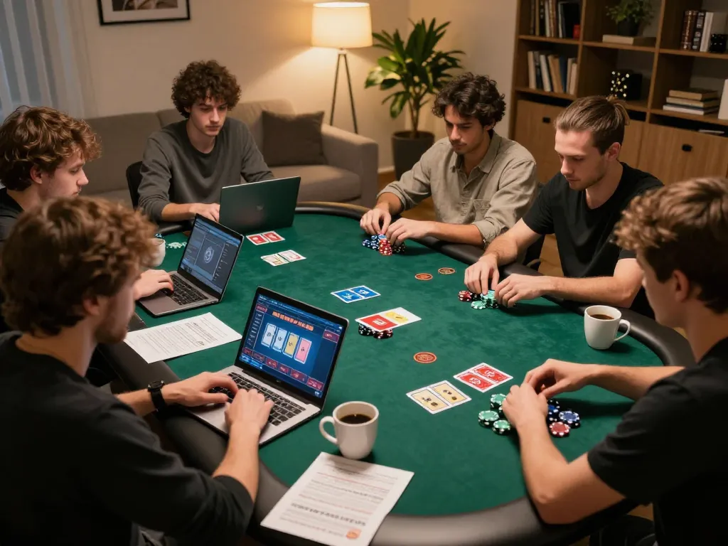 Players engaged in strategic online poker at 789 club, showcasing vibrant game visuals and home comfort.