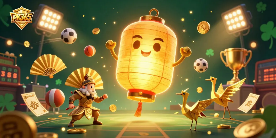 Engage with PK365’s dynamic casino atmosphere featuring lucky symbols, sports elements, and vibrant 3D characters.