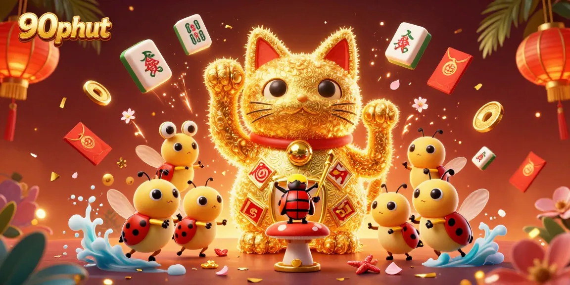 Experience exhilarating gaming action with 90phut in a vibrant, colorful casino scene filled with excitement.