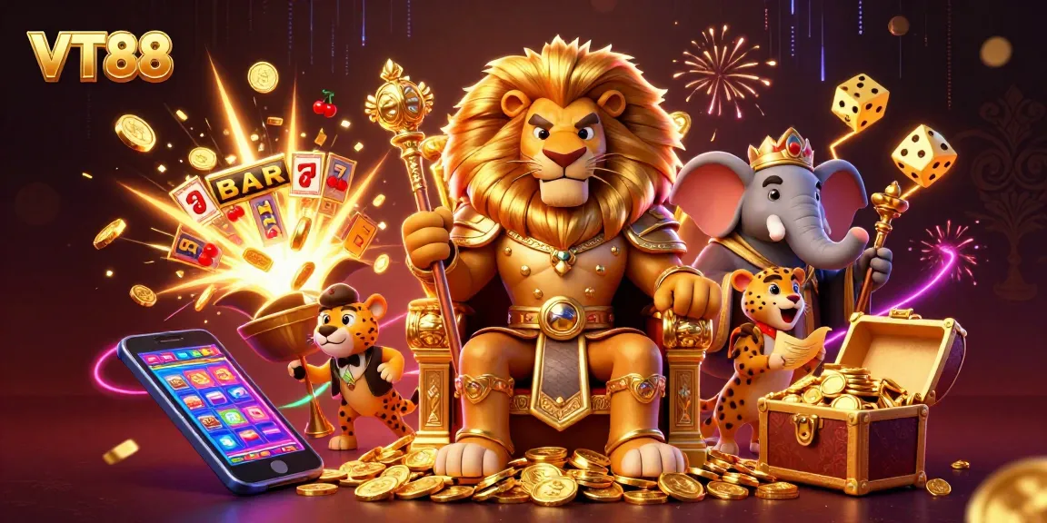 Experience VT88's thrilling jackpot explosion in this captivating casino scene.