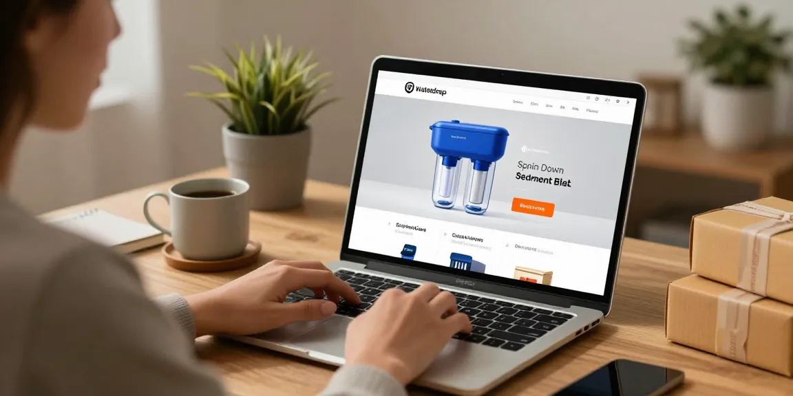 Waterdrop Spin Down Sediment Filter showcased in an online shopping context, perfect for product reviews and best deals on e-commerce platforms.