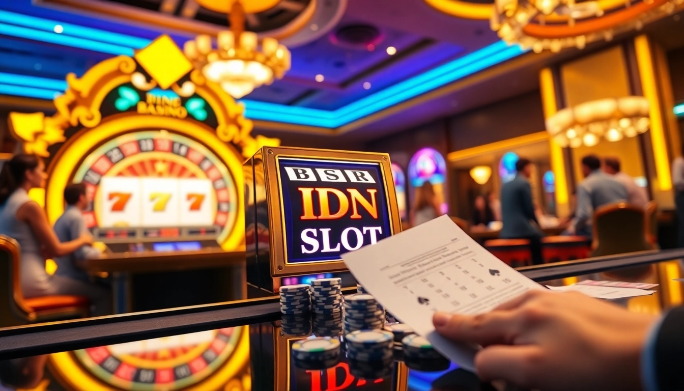 Players engaging with the IDN slot machine, showcasing excitement and winning potential.