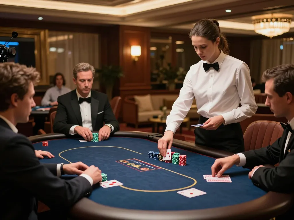 Players enjoying poker at an exclusive VIP table in 99win's luxurious casino environment.