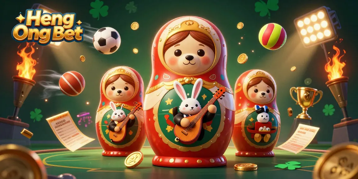 Engage with Heng Ong Bet's vibrant casino theme featuring playful bear characters and dynamic sports elements.