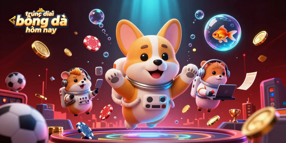 Experience the excitement of trực tiếp bóng đá hôm nay with thrilling sports elements and animated characters.
