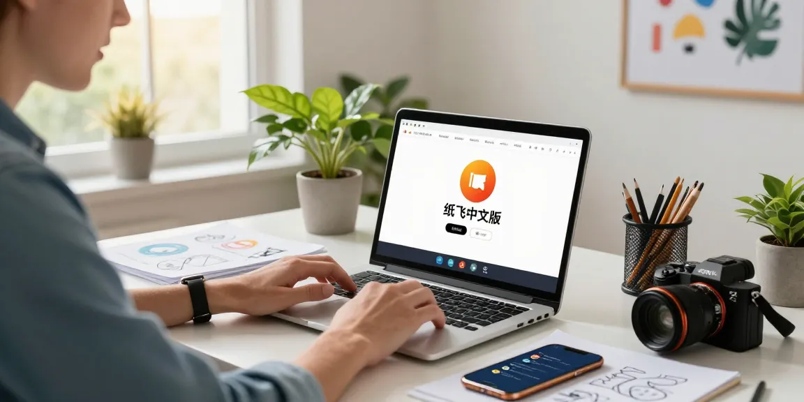 Engaged professional using the 纸飞机中文版 app in an inspiring digital workspace, showcasing modern tech interactions and collaboration.
