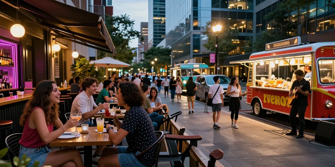 Vibrant urban nightlife with people dining and enjoying cocktails at trendy bars, showcasing https://forumup.org/shop/search.php?ca_id=&addr1=&addr2=&addr3=&schKeyword