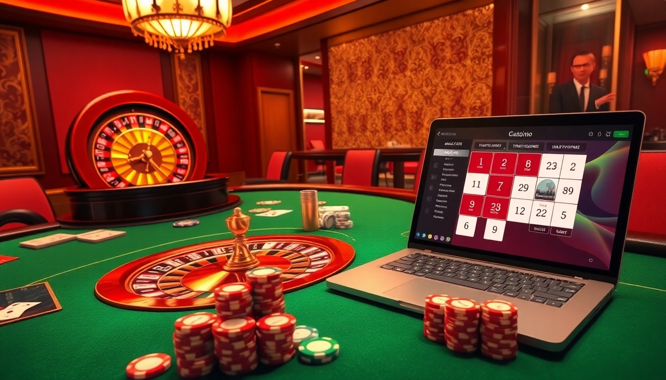 Experience high-stakes excitement at trang chủ 789bet with a luxurious casino setting featuring roulette and poker.