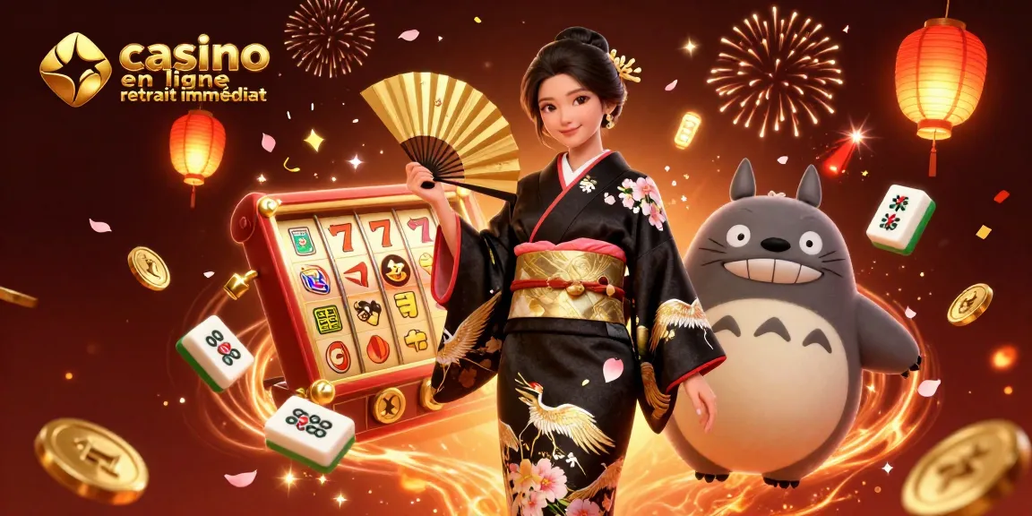 Participez à des victoires éclatantes au casino en ligne retrait immédiat avec une illustration 3D captivante mettant en avant des éléments de jeu dynamiques.
