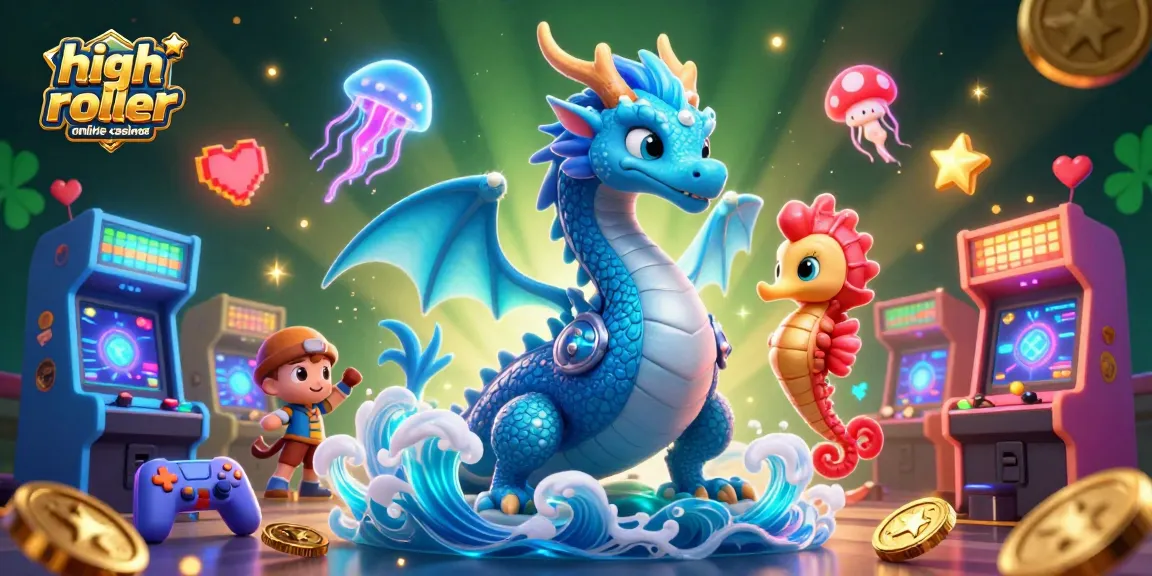 Experience the thrill of high roller online casinos with this vibrant 3D scene featuring casino elements.