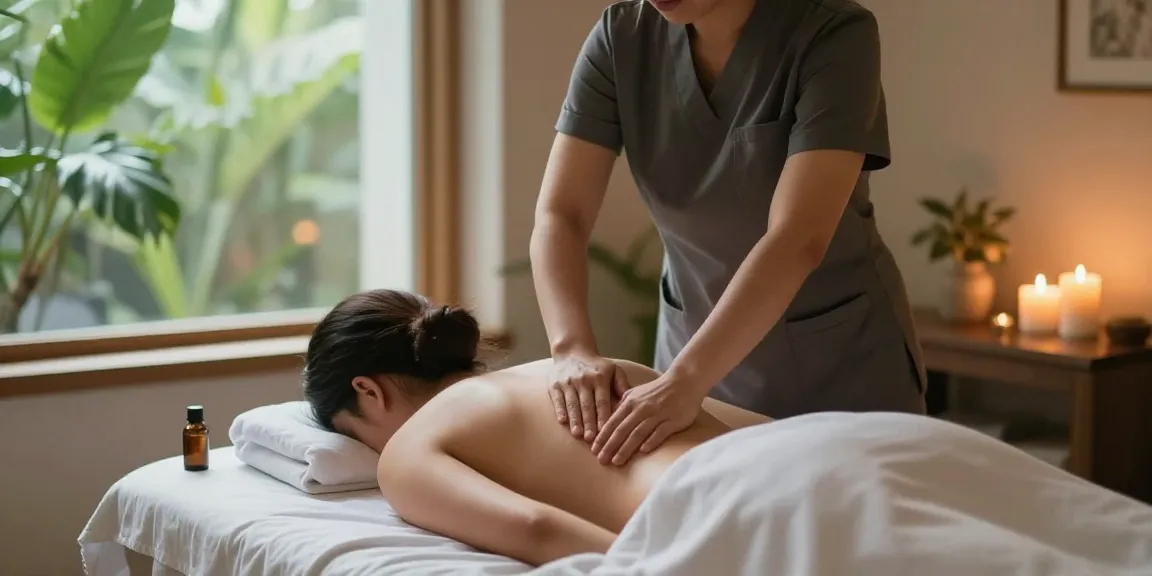 Swedish massage therapy session in a tranquil spa environment.