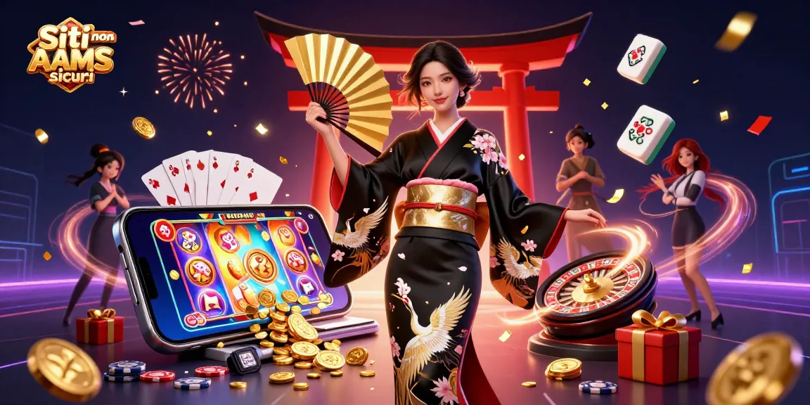 Vivi un'azione di gioco emozionante sui Siti non AAMS sicuri con visivi vivaci e elementi dinamici del casinò.