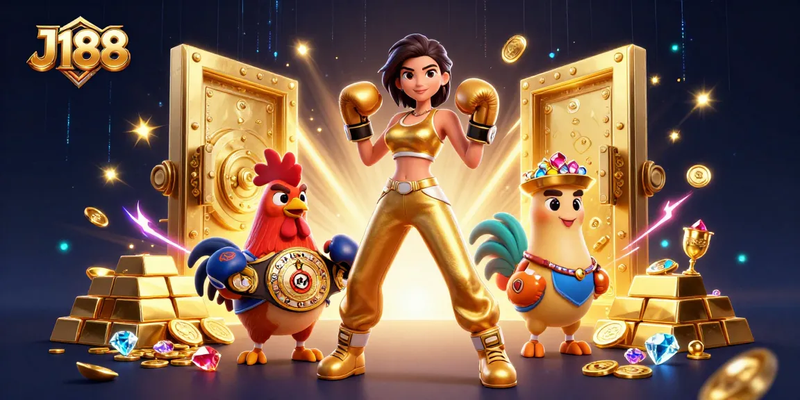 Experience thrilling online gaming with J188 in an immersive, vibrant casino scene featuring exciting characters and rich game elements.