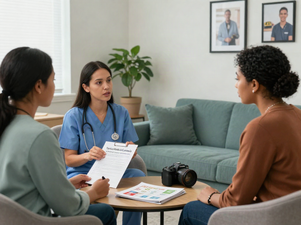 Consultation for Texas Medical Cannabis Card in a calming clinic.