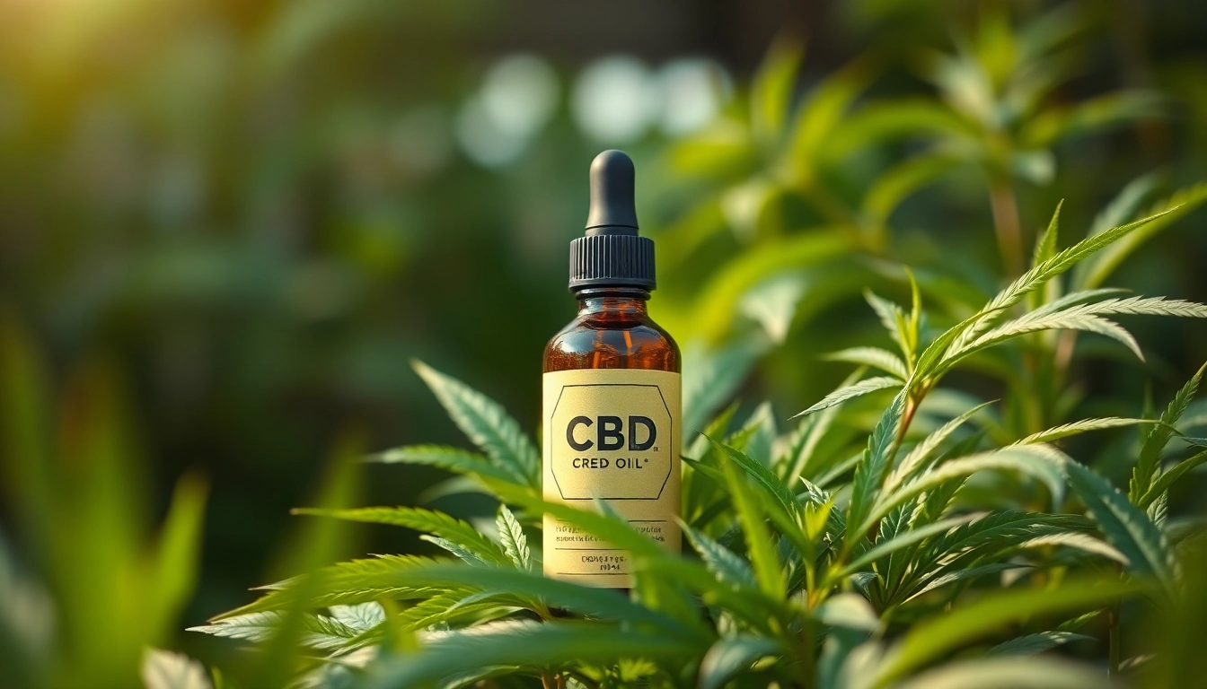Showcase CBD oil bottle amidst fresh hemp leaves, emphasizing natural wellness.