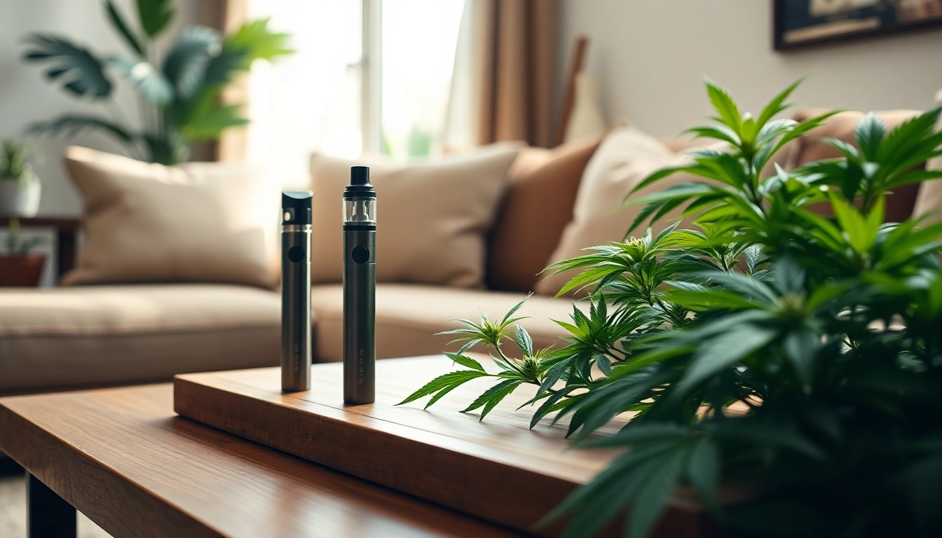 Explore premium Cannabis Vape device elegantly displayed in a modern living space with natural lighting.
