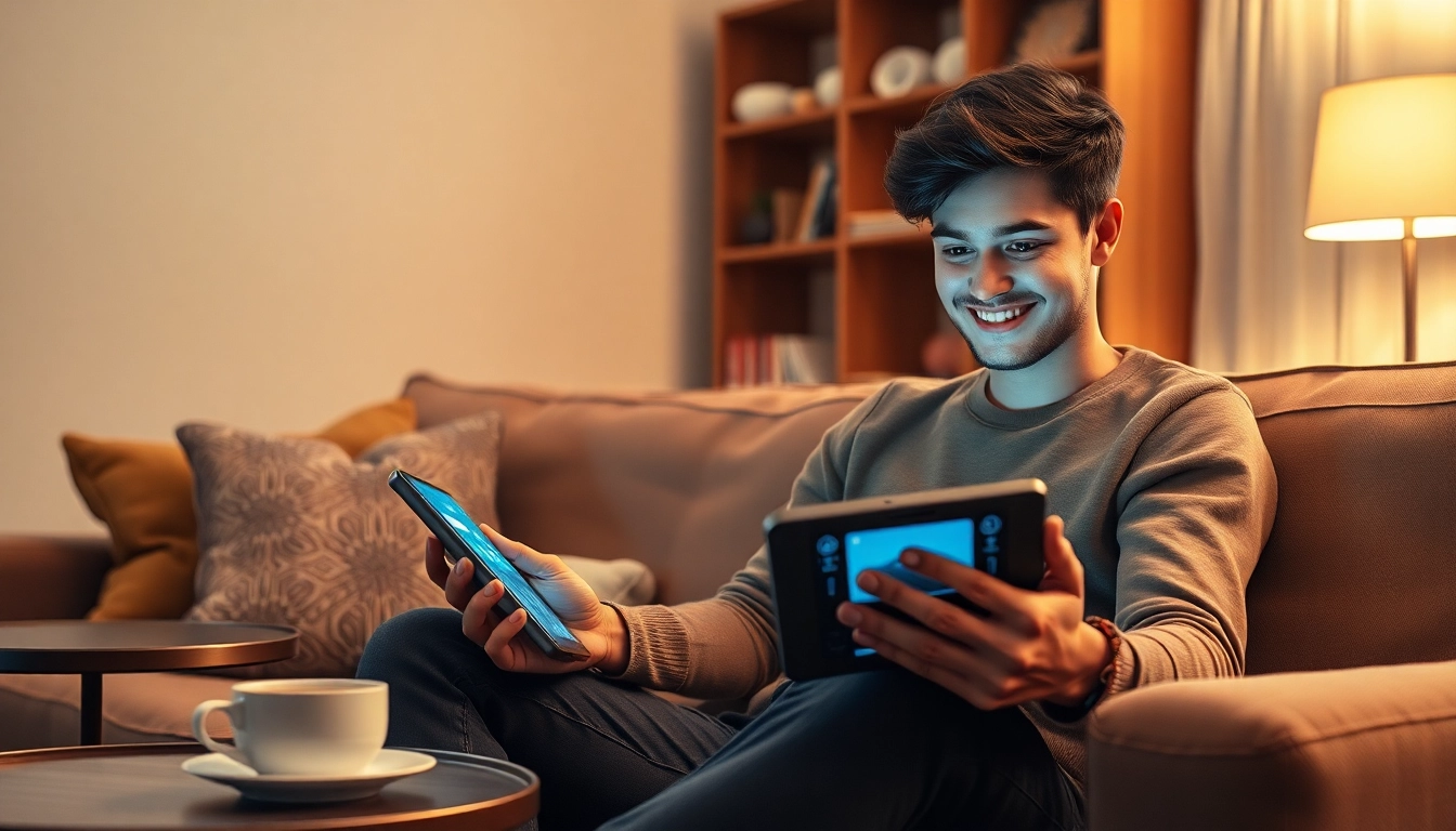 Engaging in ai chat sex through a cozy, modern virtual interaction with an AI chatbot.